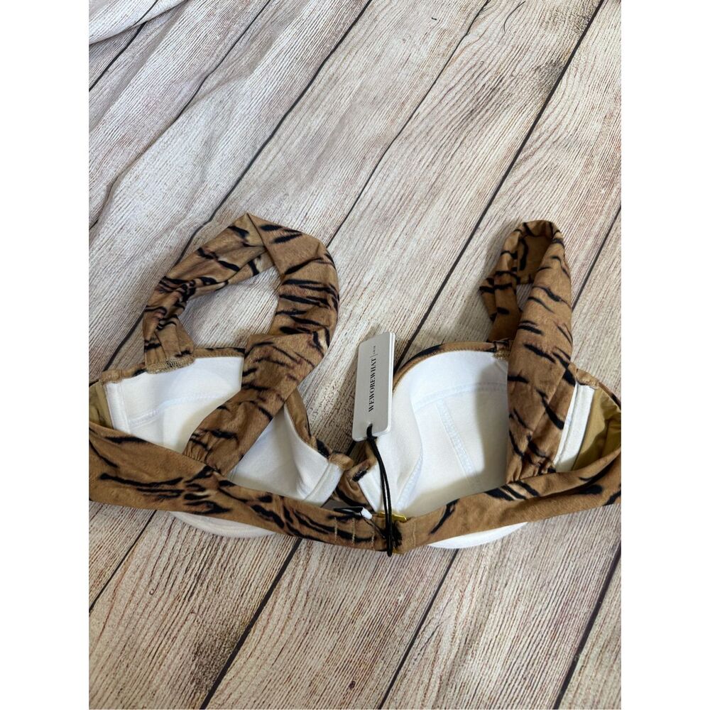 NWT WeWoreWhat Claudia Underwire Bikini Top Tiger‎ Print Animal Size M - Picture 8 of 13
